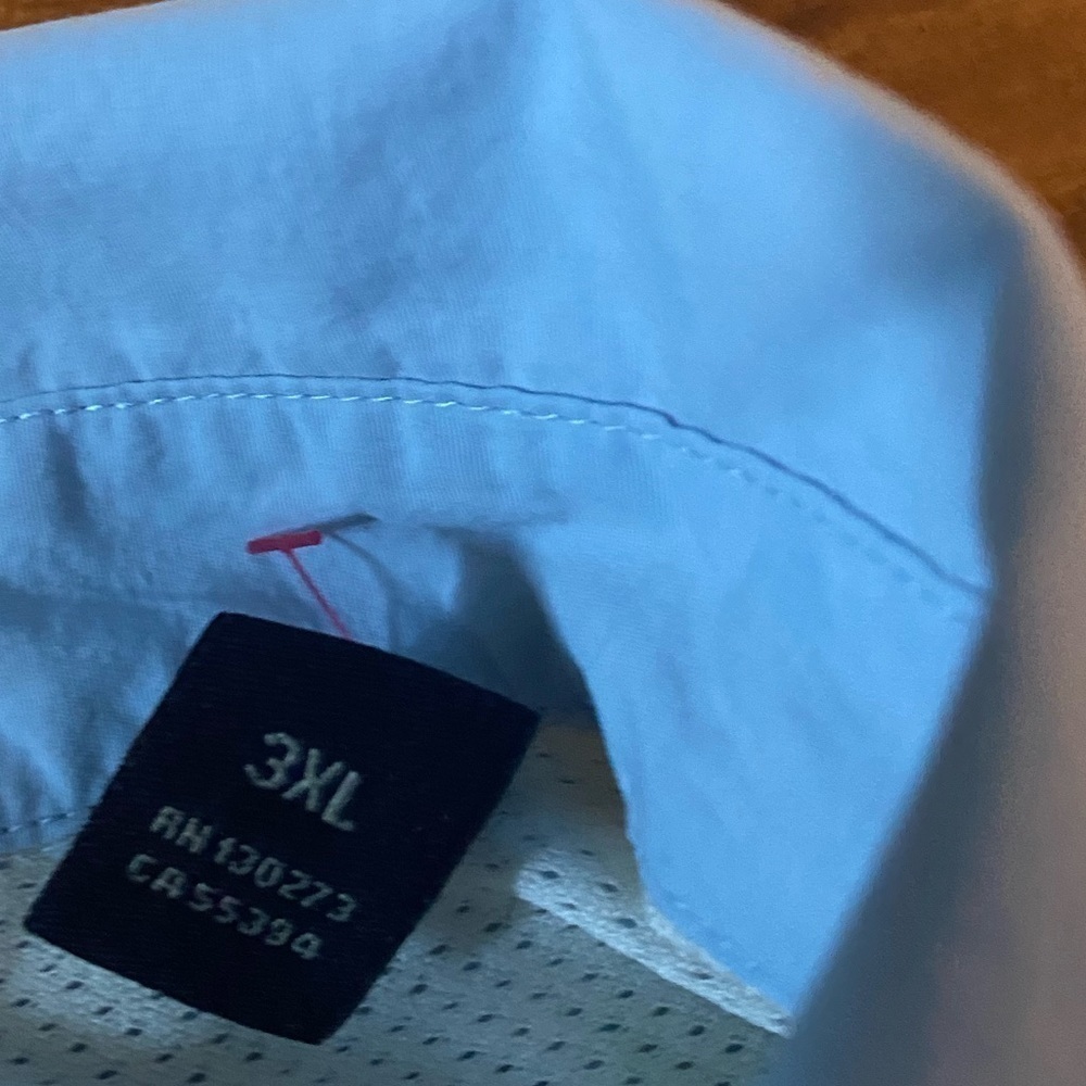 Wrangler Plus Size Mens Light Blue Button Down Shirt Size 3XL - Picture 8 of 11